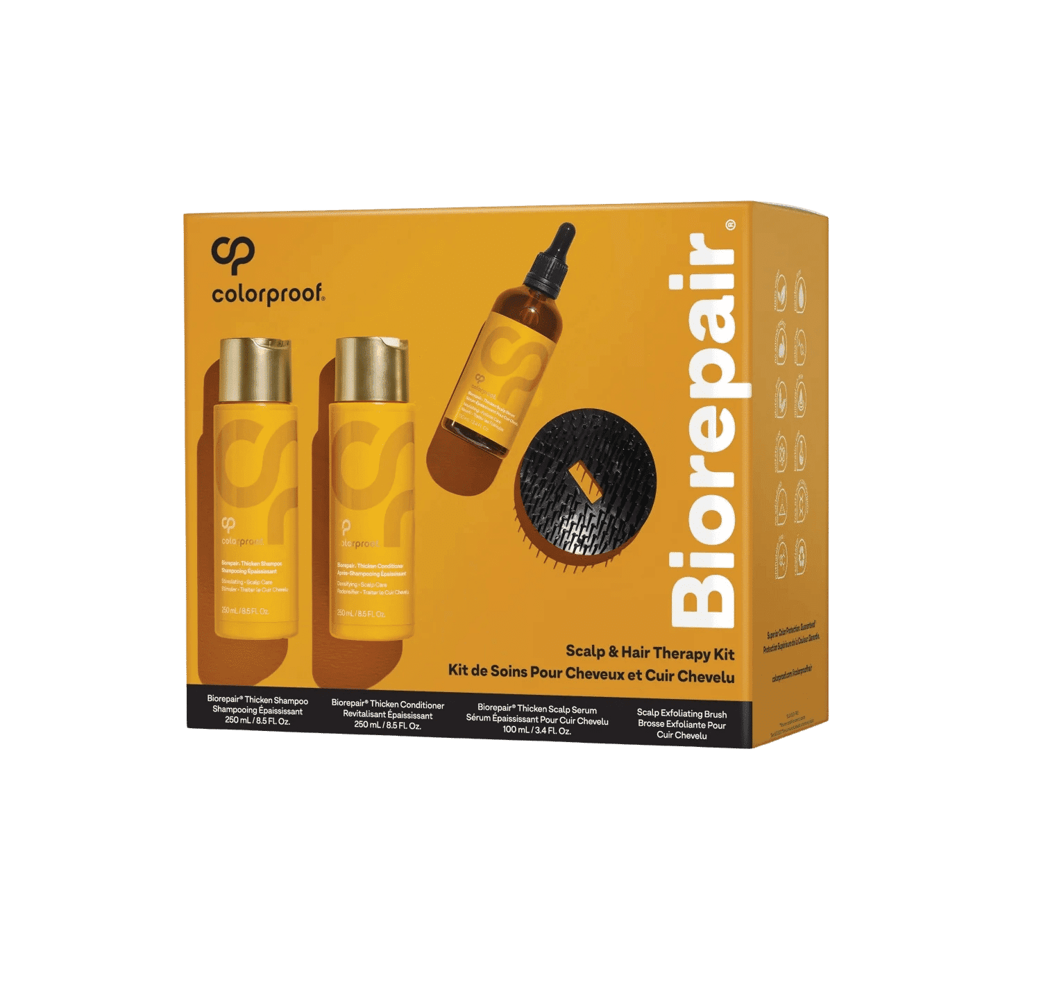 Biorepair Scalp & Hair Therapy Kit with shampoo, conditioner, and scalp serum.